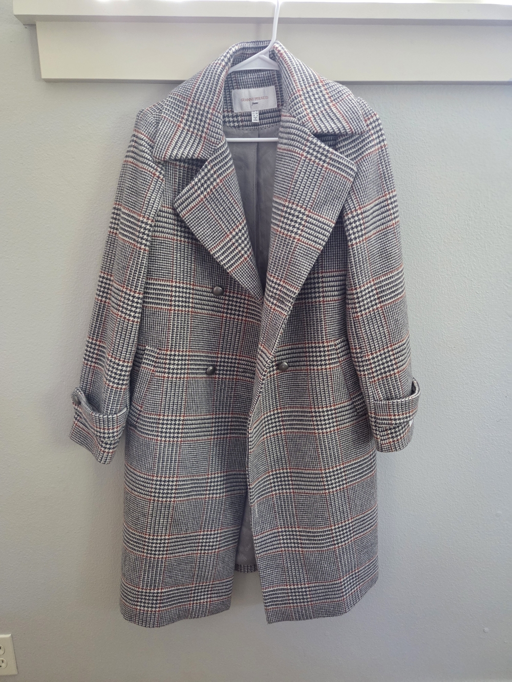 Gianni Feraud multicoloured plaid coat Size 6